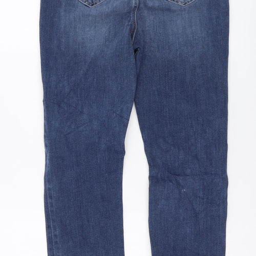 Marks and Spencer Womens Blue Cotton Skinny Jeans Size 10 L31 in Regular Button