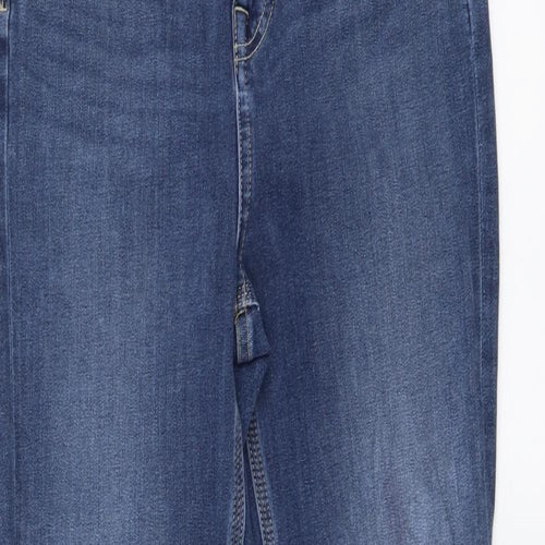 Marks and Spencer Womens Blue Cotton Skinny Jeans Size 10 L31 in Regular Button