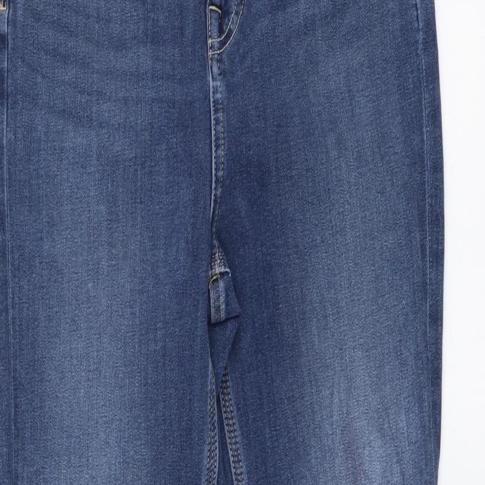 Marks and Spencer Womens Blue Cotton Skinny Jeans Size 10 L31 in Regular Button