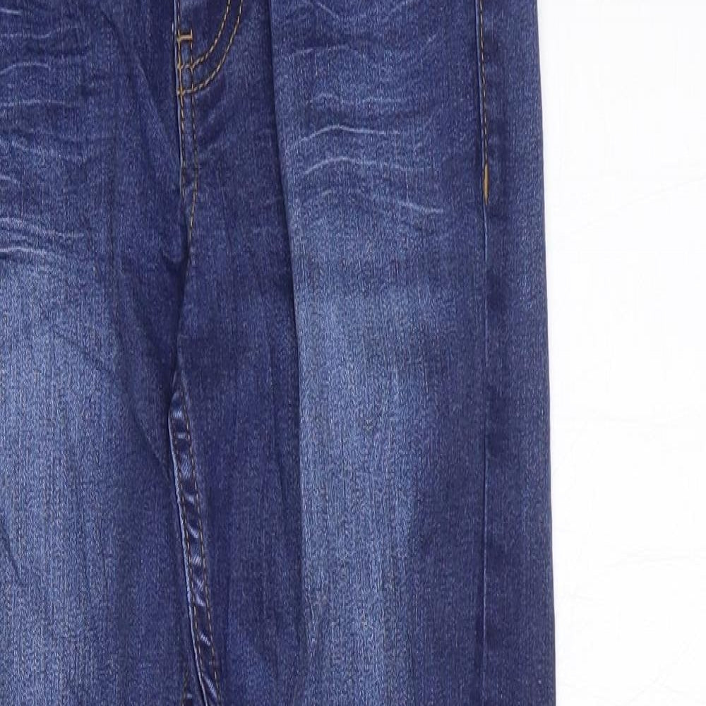 Marks and Spencer Womens Blue Cotton Skinny Jeans Size 8 L28 in Regular Zip
