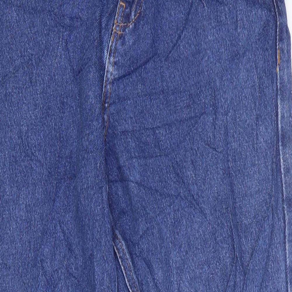 Per Una Womens Blue Cotton Straight Jeans Size 10 L27 in Regular Zip