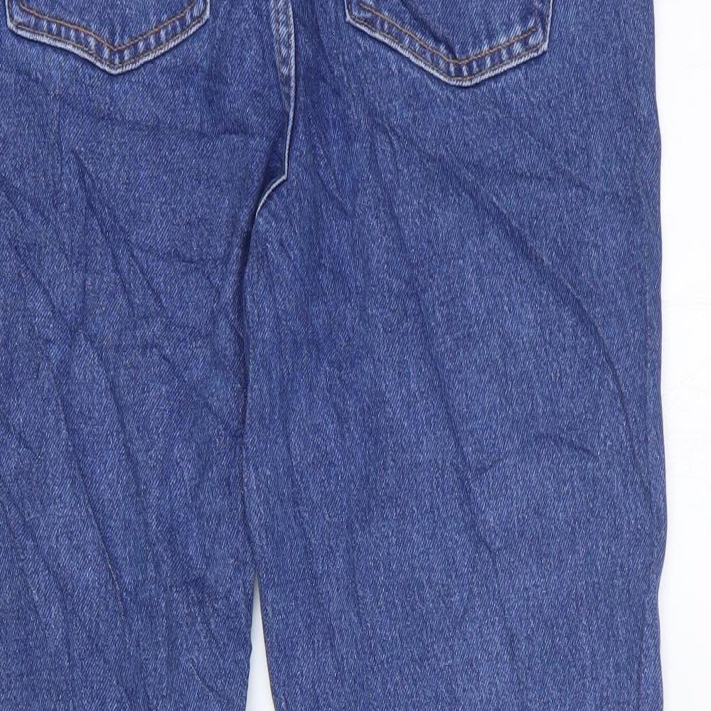 Per Una Womens Blue Cotton Straight Jeans Size 10 L27 in Regular Zip
