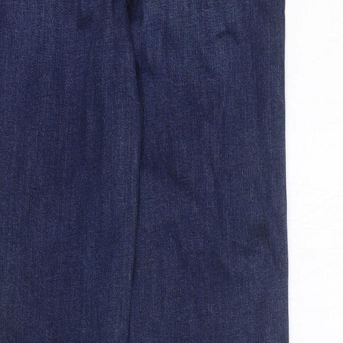 Marks and Spencer Womens Blue Cotton Straight Jeans Size 8 L30 in Regular Zip