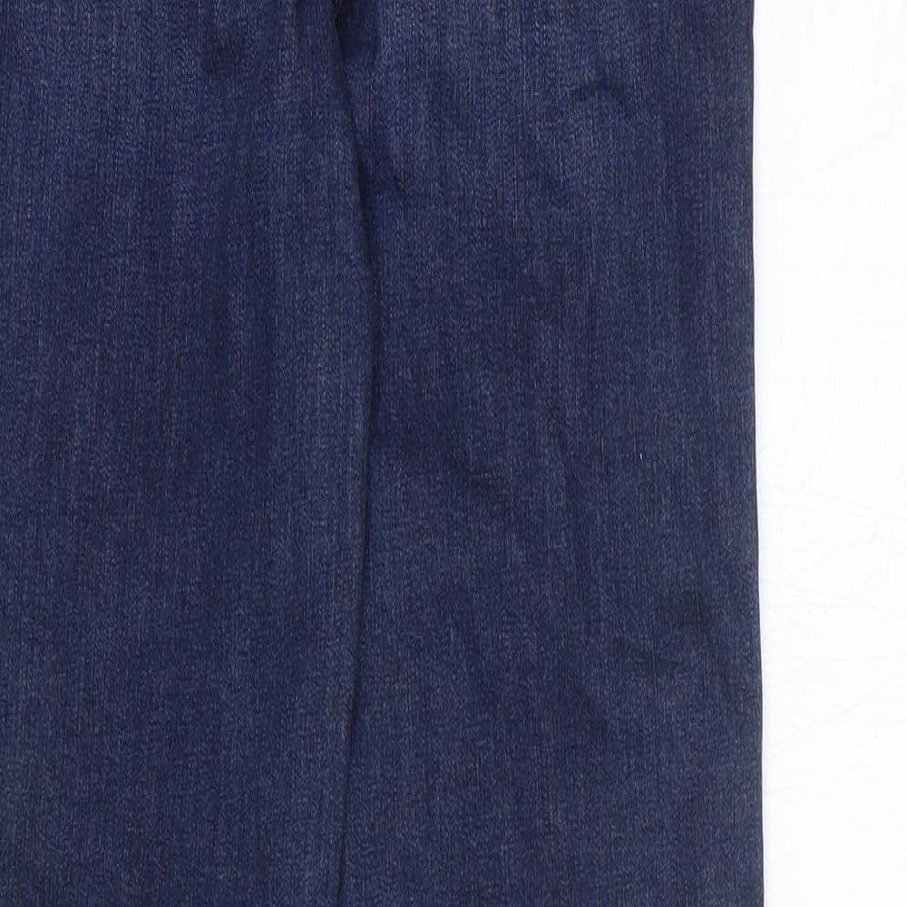 Marks and Spencer Womens Blue Cotton Straight Jeans Size 8 L30 in Regular Zip