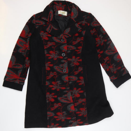 Roman Originals Mens Black Floral Jacket Blazer Size L Button