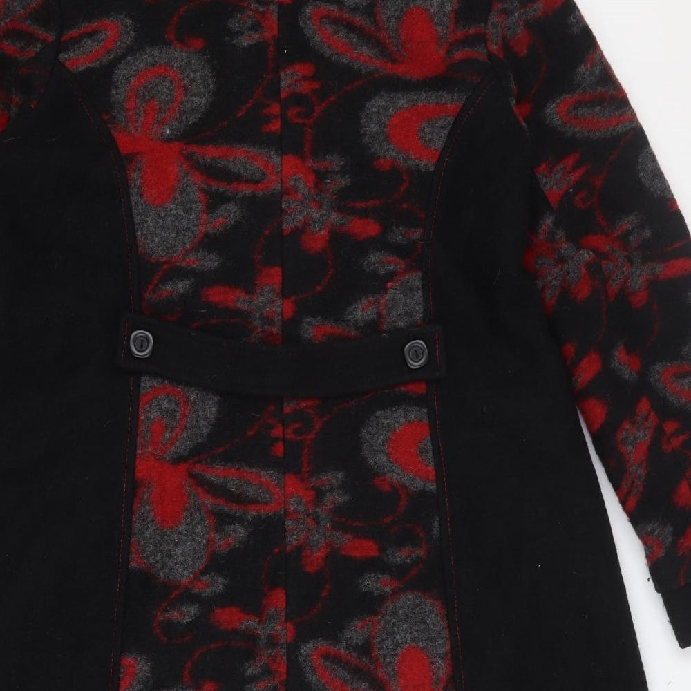 Roman Originals Mens Black Floral Jacket Blazer Size L Button