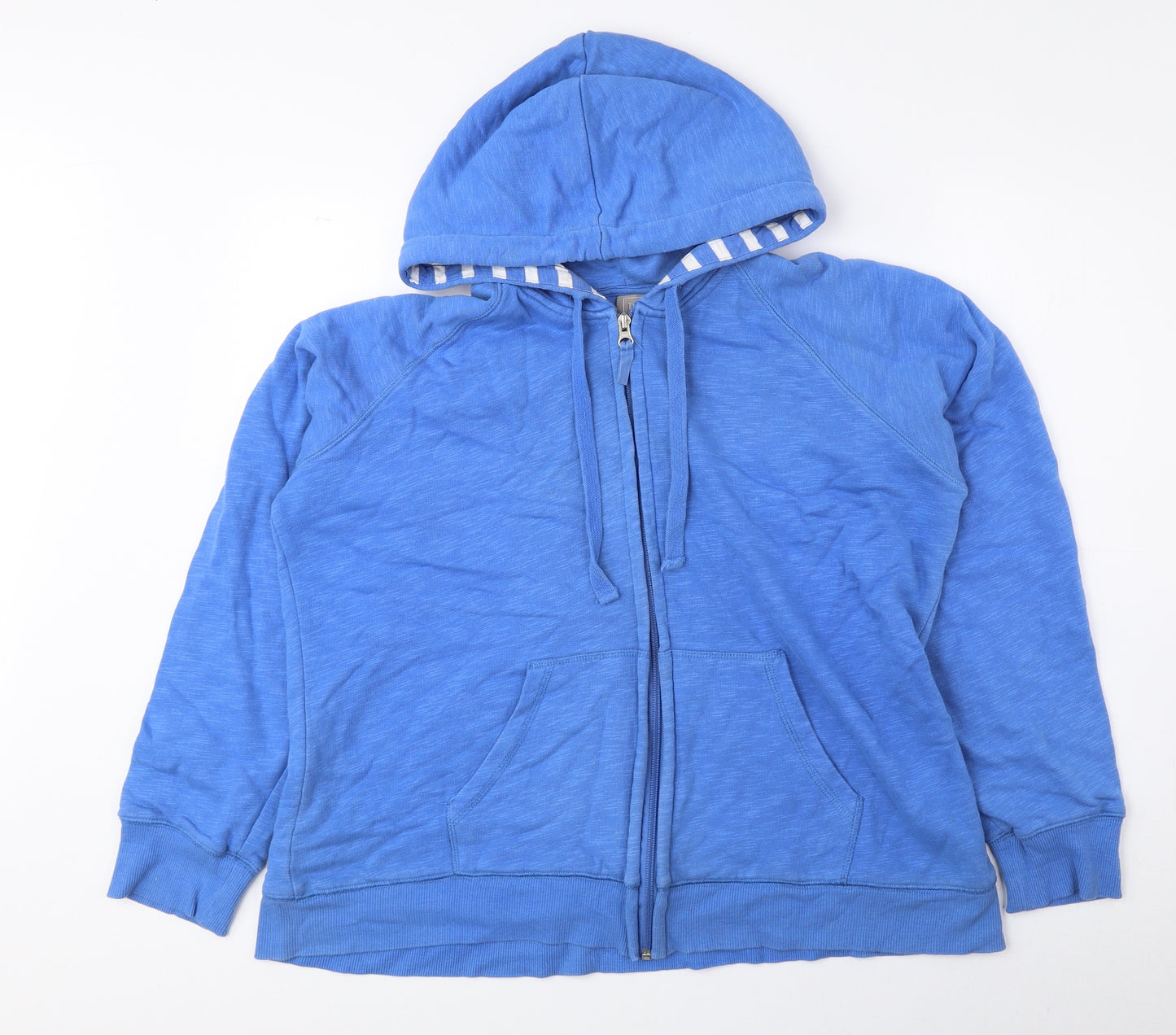 TU Womens Blue 100% Cotton Pullover Hoodie Size 18 Zip