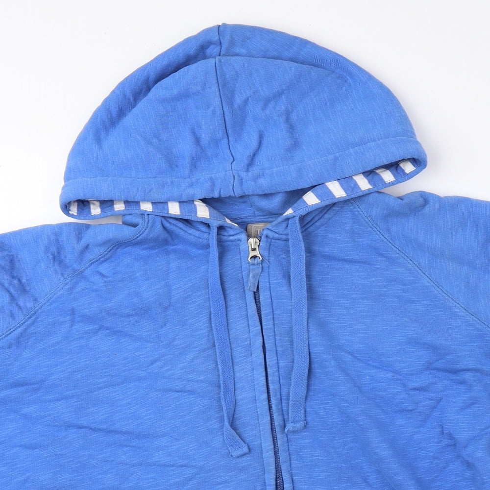 TU Womens Blue 100% Cotton Pullover Hoodie Size 18 Zip