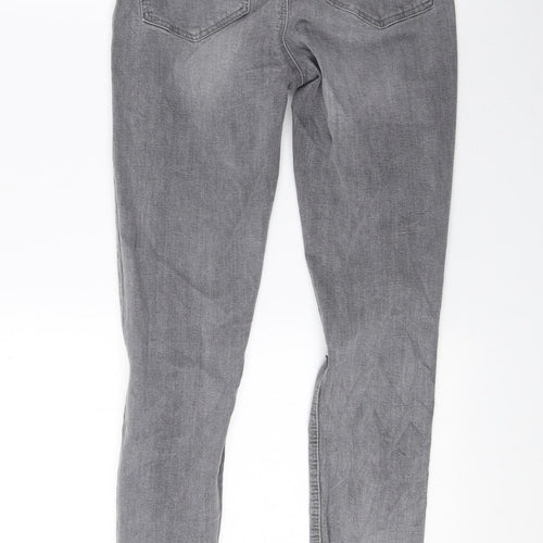 Denim & Co. Womens Grey Cotton Skinny Jeans Size 8 L26.5 in Regular Zip