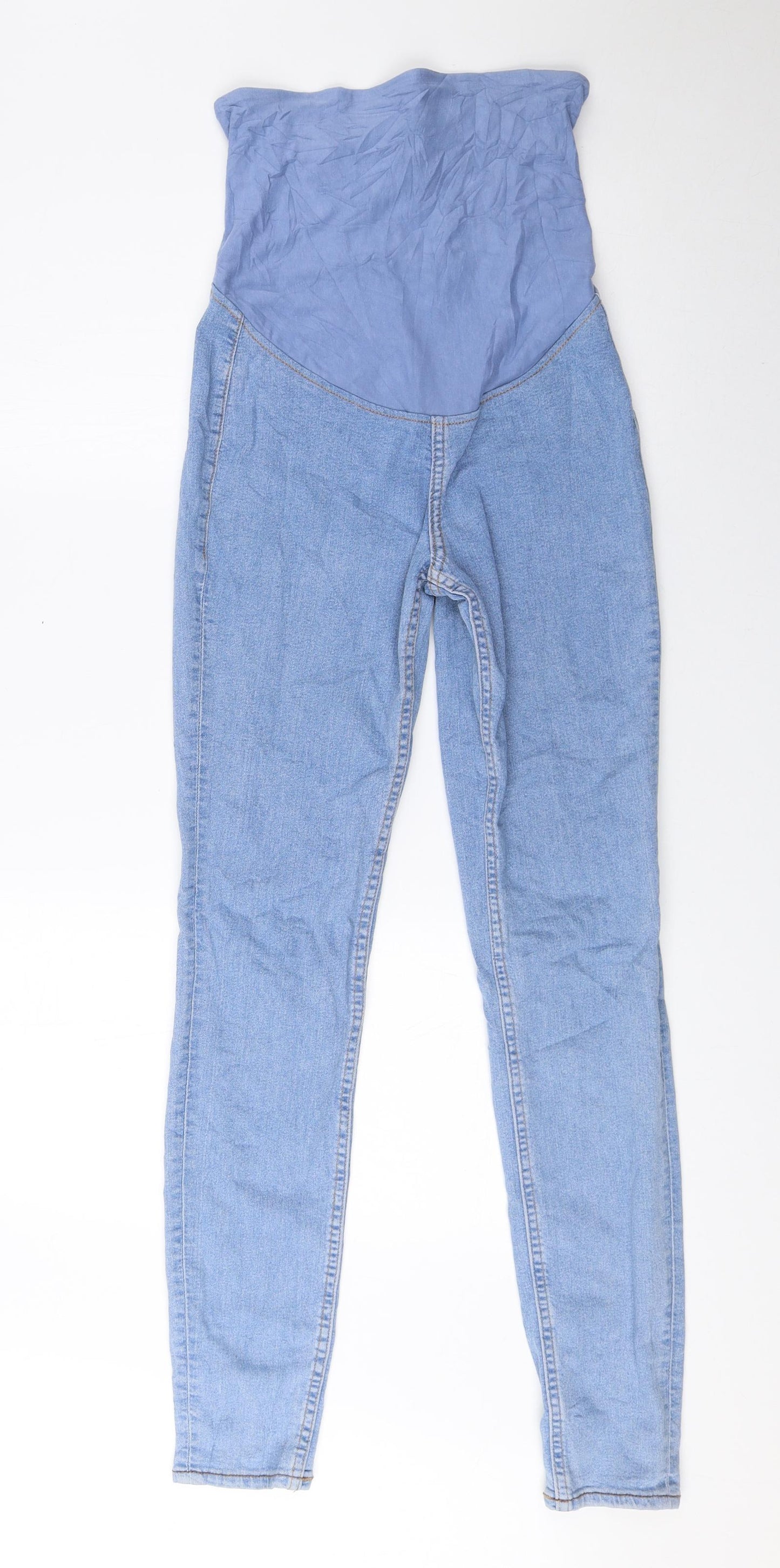 H&M Womens Blue Cotton Skinny Jeans Size S L28 in Regular - Maternity Jeans