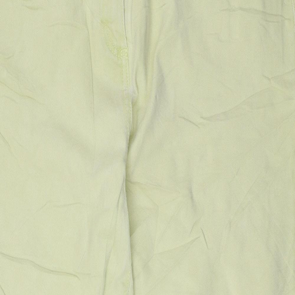 NEXT Womens Green Cotton Cropped Jeans Size 16 L24.5 in Regular Zip