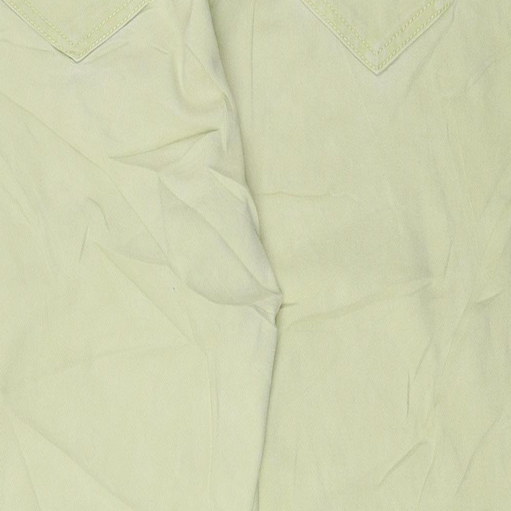 NEXT Womens Green Cotton Cropped Jeans Size 16 L24.5 in Regular Zip
