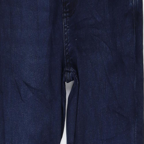 Marks and Spencer Womens Blue Cotton Skinny Jeans Size 6 L25.5 in Regular Zip