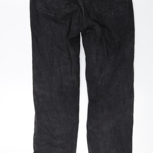 Denim & Co. Womens Black Cotton Tapered Jeans Size 6 L27 in Regular Zip