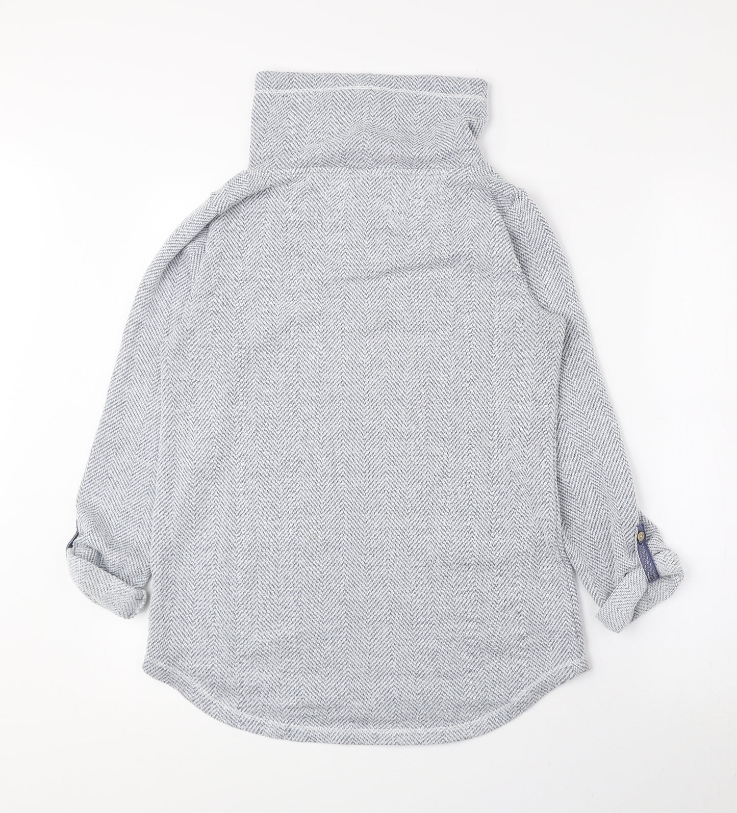 MANTARAY PRODUCTS Womens Blue High Neck Herringbone Polyester Pullover Jumper Size 10