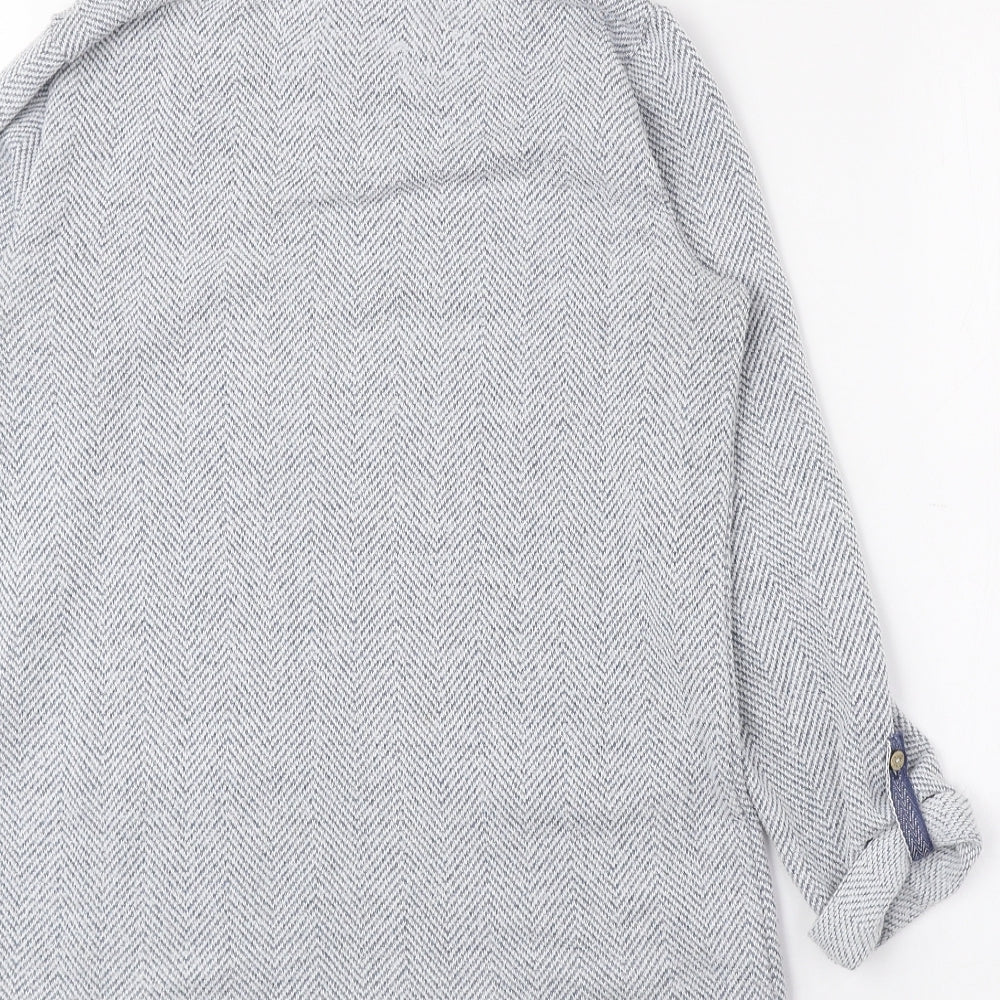 MANTARAY PRODUCTS Womens Blue High Neck Herringbone Polyester Pullover Jumper Size 10