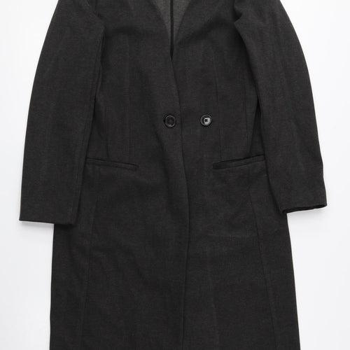 WULI : LUU Womens Grey Overcoat Blazer Size 8 Button