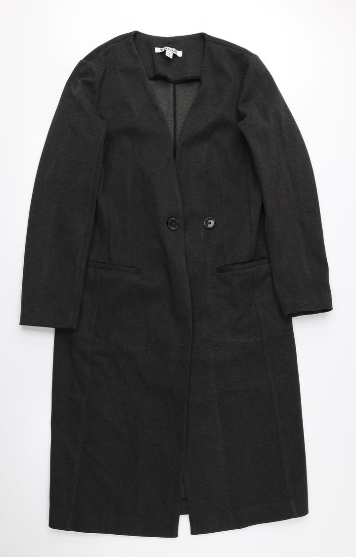 WULI : LUU Womens Grey Overcoat Blazer Size 8 Button