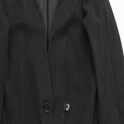 WULI : LUU Womens Grey Overcoat Blazer Size 8 Button