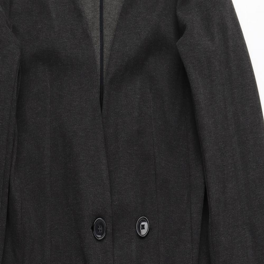 WULI : LUU Womens Grey Overcoat Blazer Size 8 Button