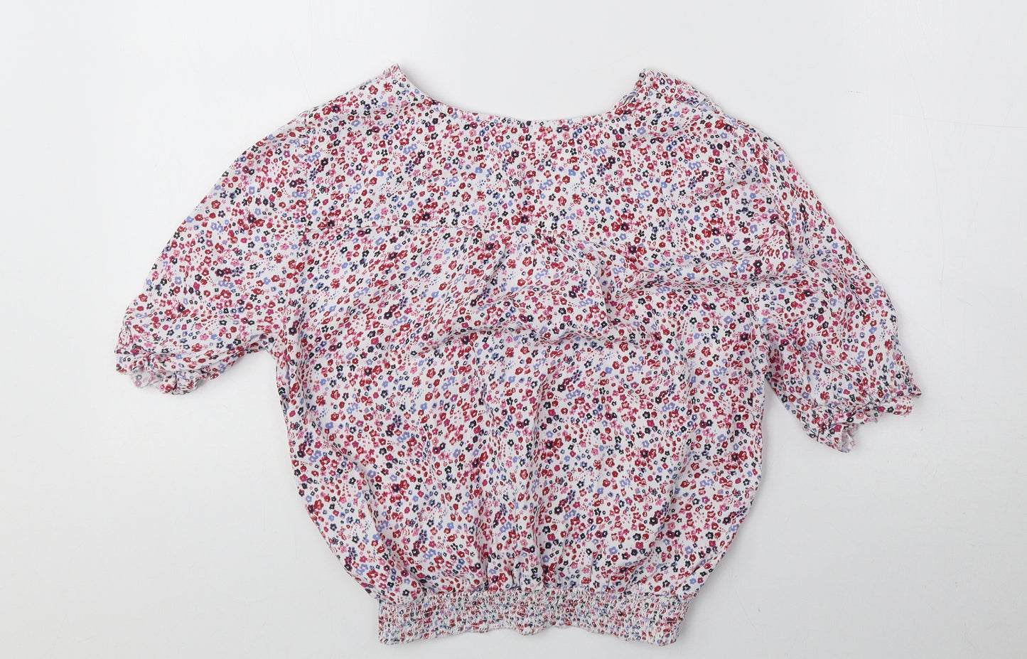 Jack Wills Womens Multicoloured Floral Viscose Basic Blouse Size 4 V-Neck