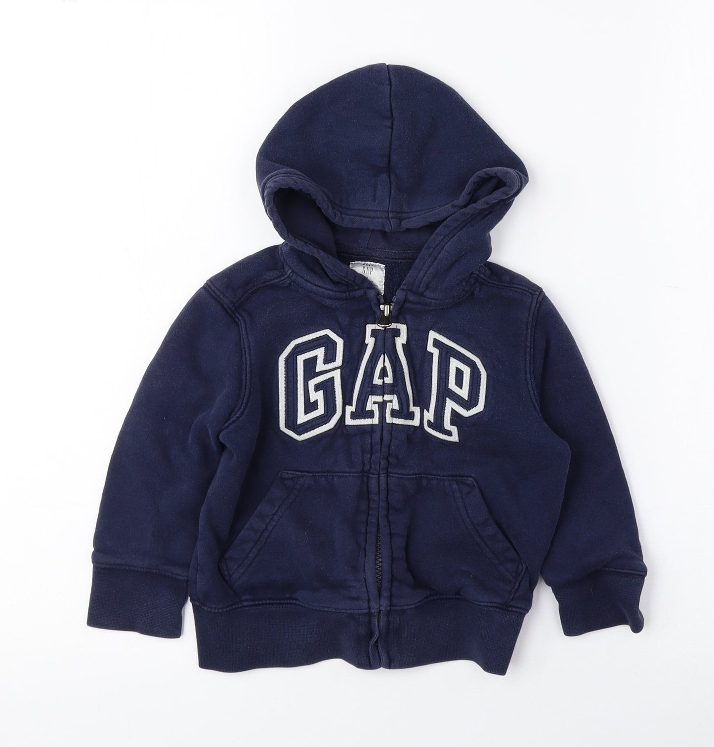 Gap Boys Blue Cotton Full Zip Hoodie Size 2 Years Zip
