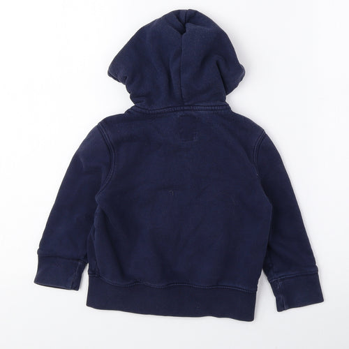Gap Boys Blue Cotton Full Zip Hoodie Size 2 Years Zip