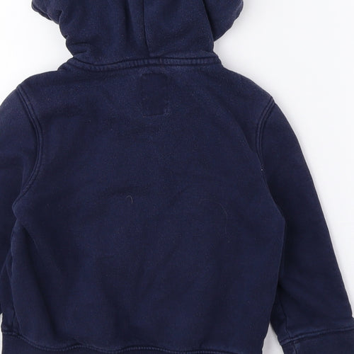 Gap Boys Blue Cotton Full Zip Hoodie Size 2 Years Zip