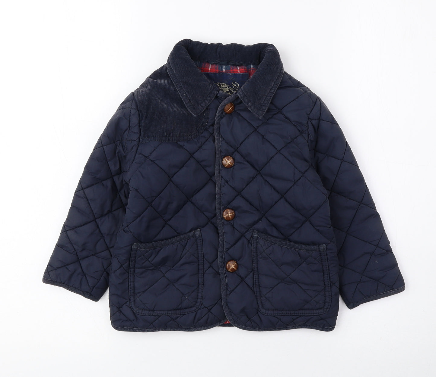 NEXT Boys Blue Quilted Coat Size 2-3 Years Snap