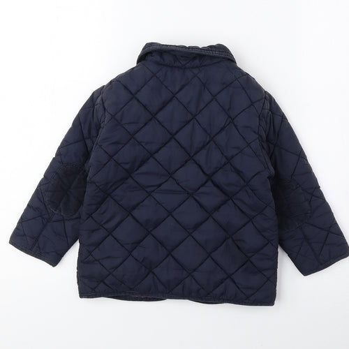 NEXT Boys Blue Quilted Coat Size 2-3 Years Snap