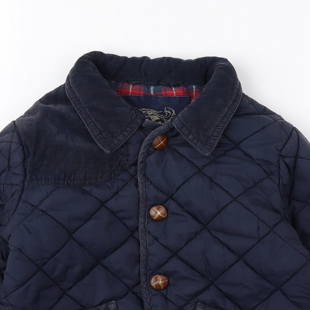 NEXT Boys Blue Quilted Coat Size 2-3 Years Snap