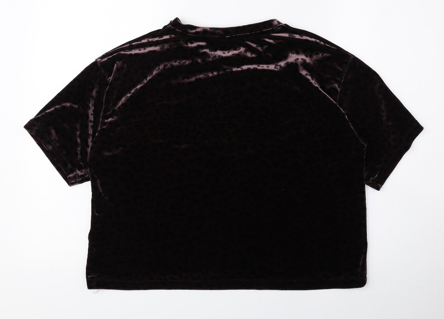 Divided by H&M Womens Brown Animal Print Polyester Basic T-Shirt Size M Round Neck - Cheetah Print