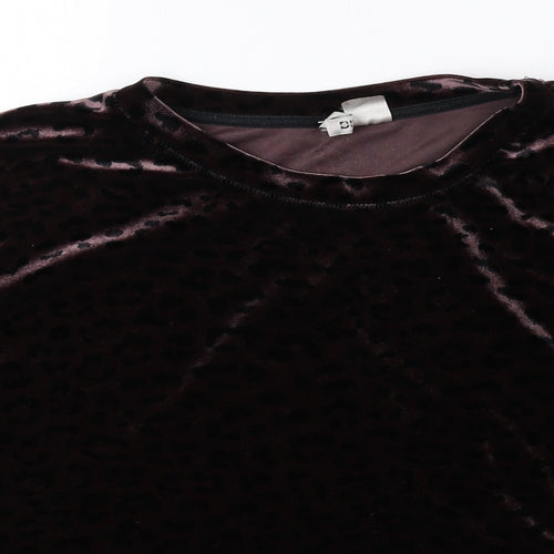 Divided by H&M Womens Brown Animal Print Polyester Basic T-Shirt Size M Round Neck - Cheetah Print