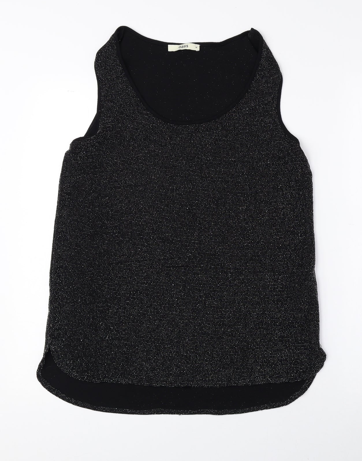 Oasis Womens Black Nylon Basic Tank Size M Scoop Neck