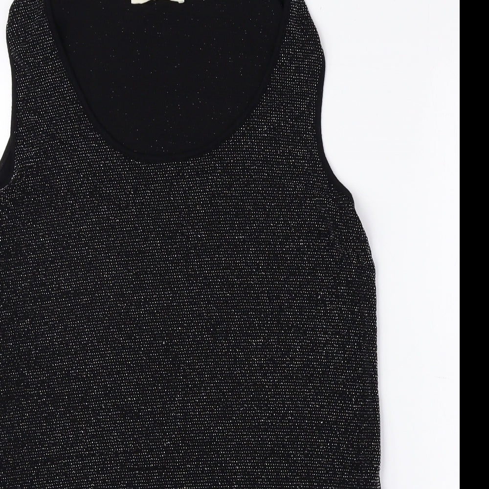 Oasis Womens Black Nylon Basic Tank Size M Scoop Neck
