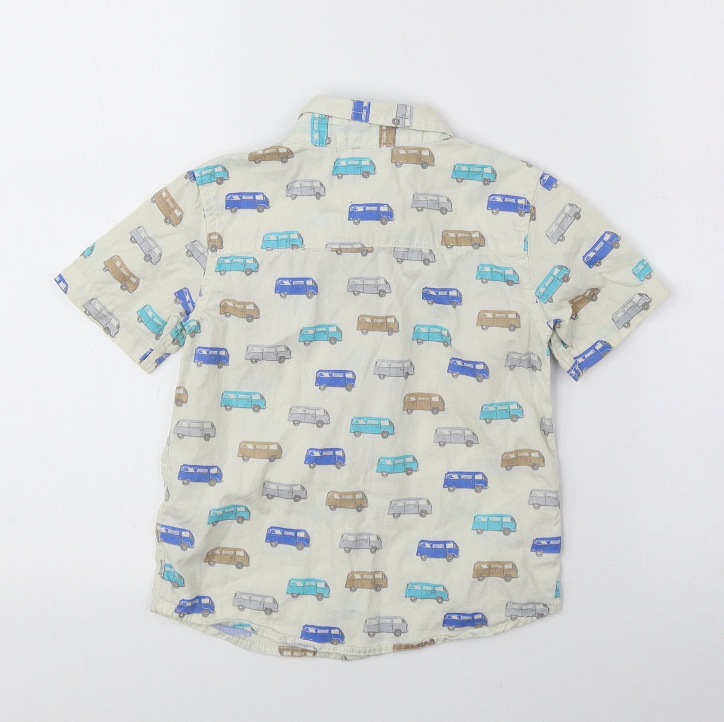 Mini Club Boys Multicoloured Geometric 100% Cotton Basic Button-Up Size 2-3 Years Collared Button - Buses