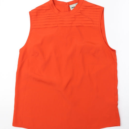 ASOS Womens Orange Polyester Basic Blouse Size 12 Round Neck