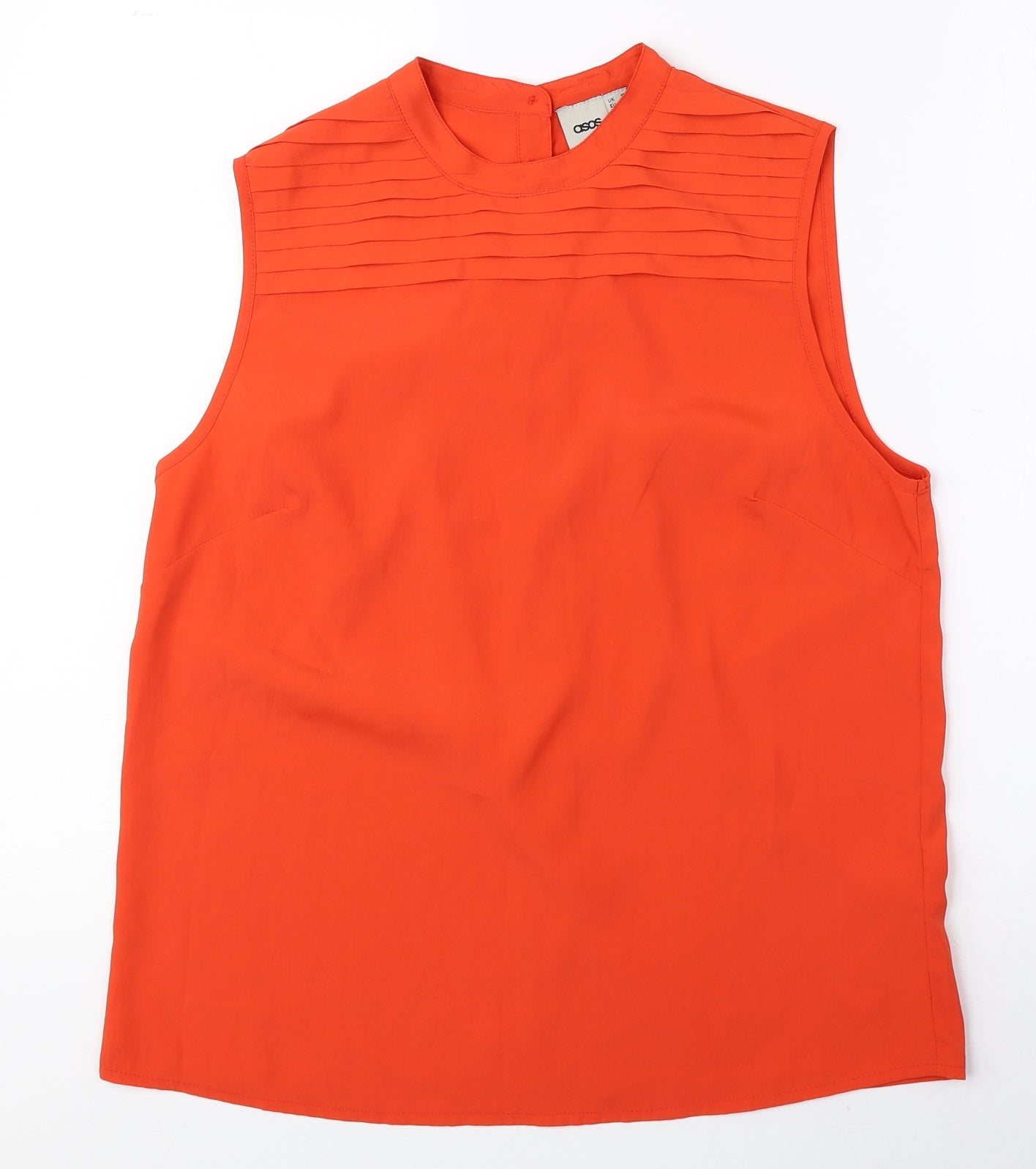 ASOS Womens Orange Polyester Basic Blouse Size 12 Round Neck