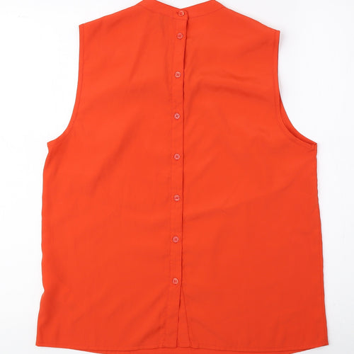 ASOS Womens Orange Polyester Basic Blouse Size 12 Round Neck