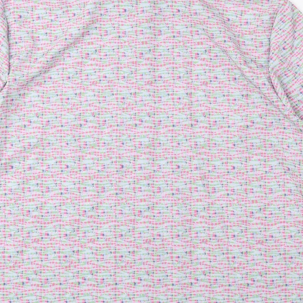 Honor Milburn Womens Multicoloured Geometric Polyester Basic Button-Up Size 14 Collared