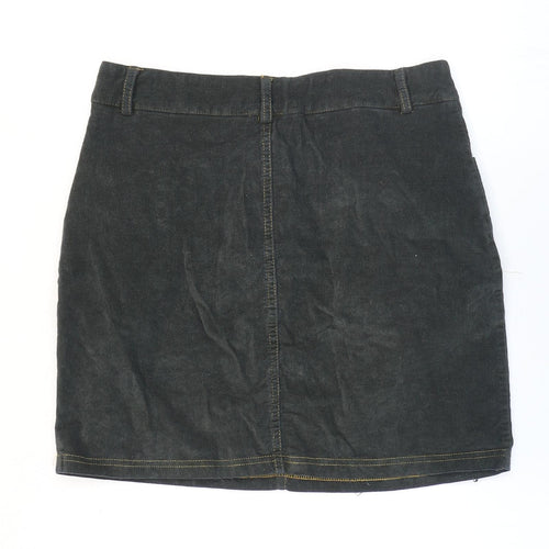Missguided Womens Grey Cotton Mini Skirt Size 10 Zip