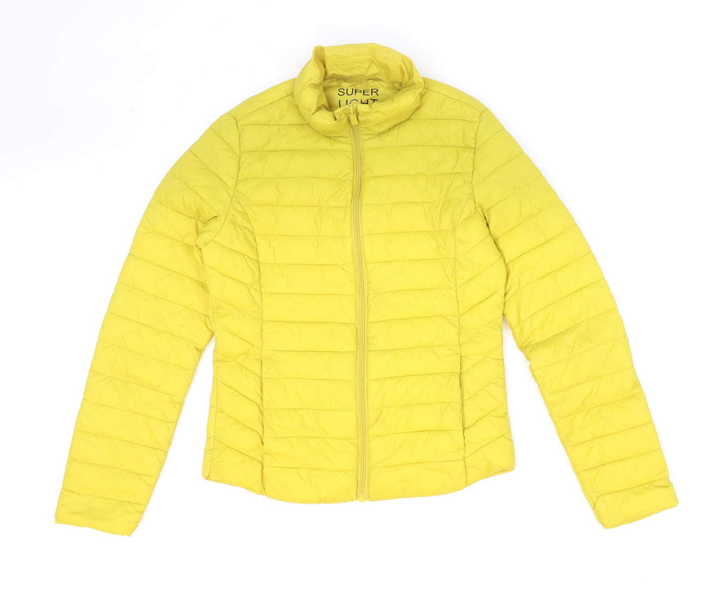 Primark Womens Yellow Puffer Jacket Jacket Size 2XS Zip