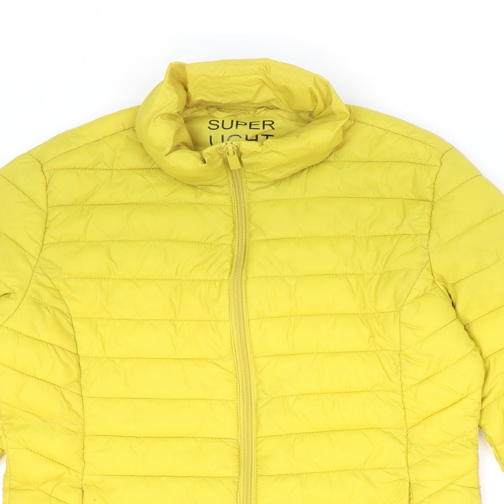 Primark Womens Yellow Puffer Jacket Jacket Size 2XS Zip