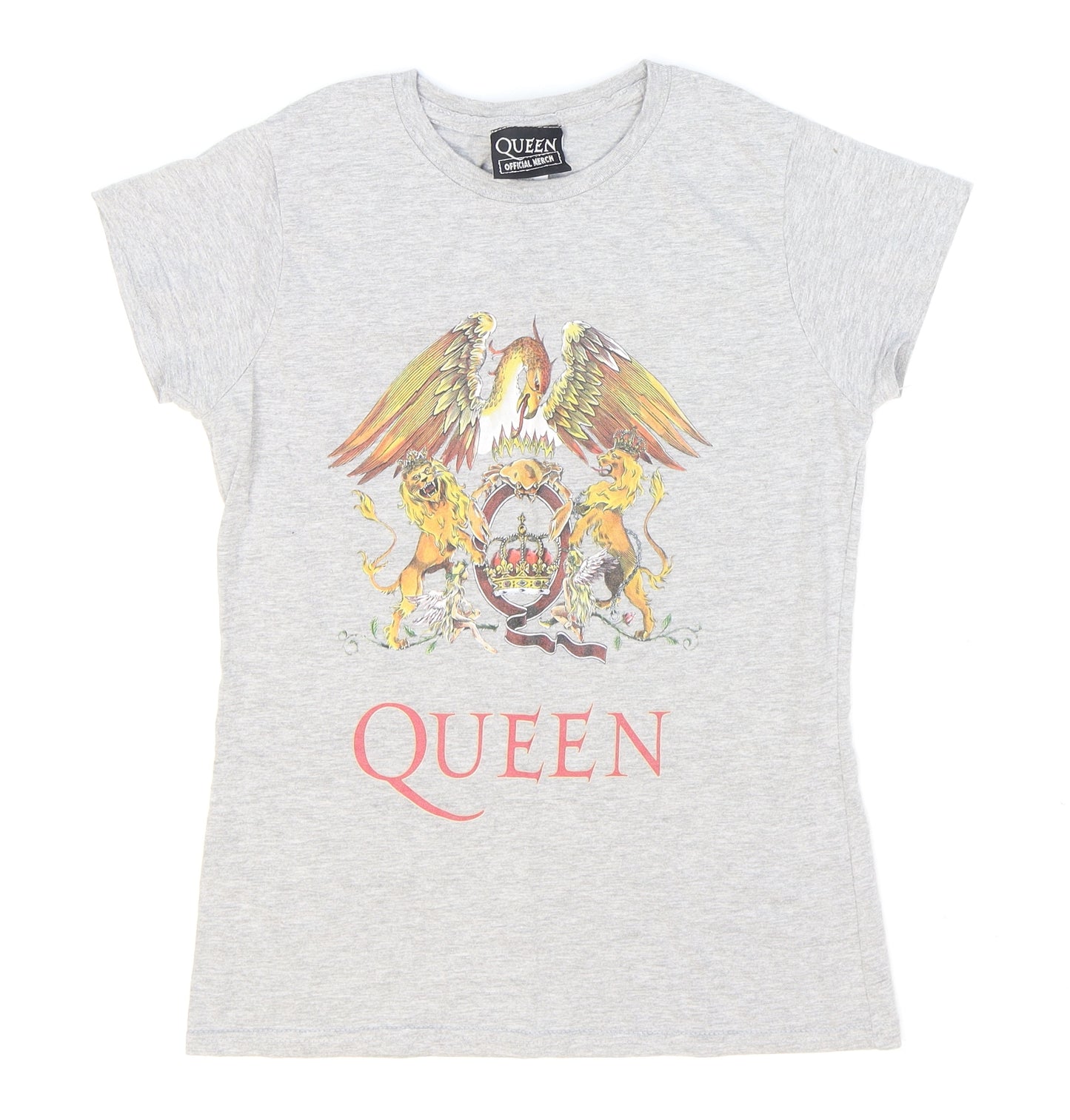 Queen Mens Grey Cotton T-Shirt Size S Round Neck - Queen. Music