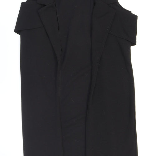 Boohoo Womens Black Polyester Kimono Blouse Size 8 V-Neck - Collared