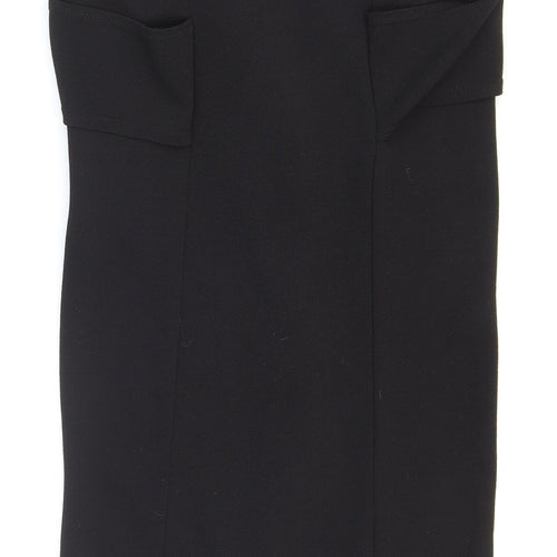 Boohoo Womens Black Polyester Kimono Blouse Size 8 V-Neck - Collared