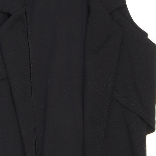 Boohoo Womens Black Polyester Kimono Blouse Size 8 V-Neck - Collared
