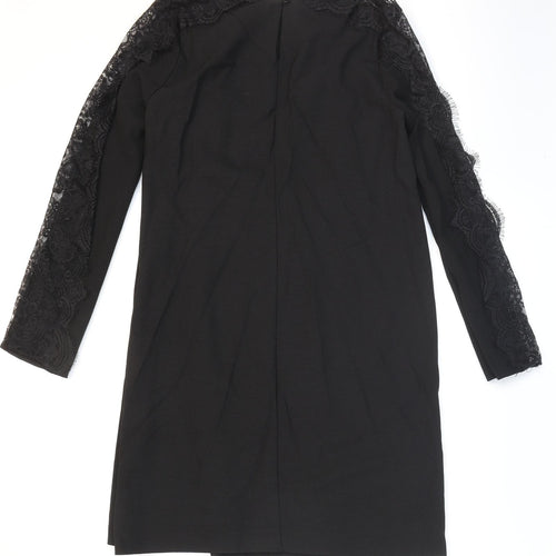 Primark Womens Black Polyester Shift Size 10 Round Neck Pullover - Lace Detail