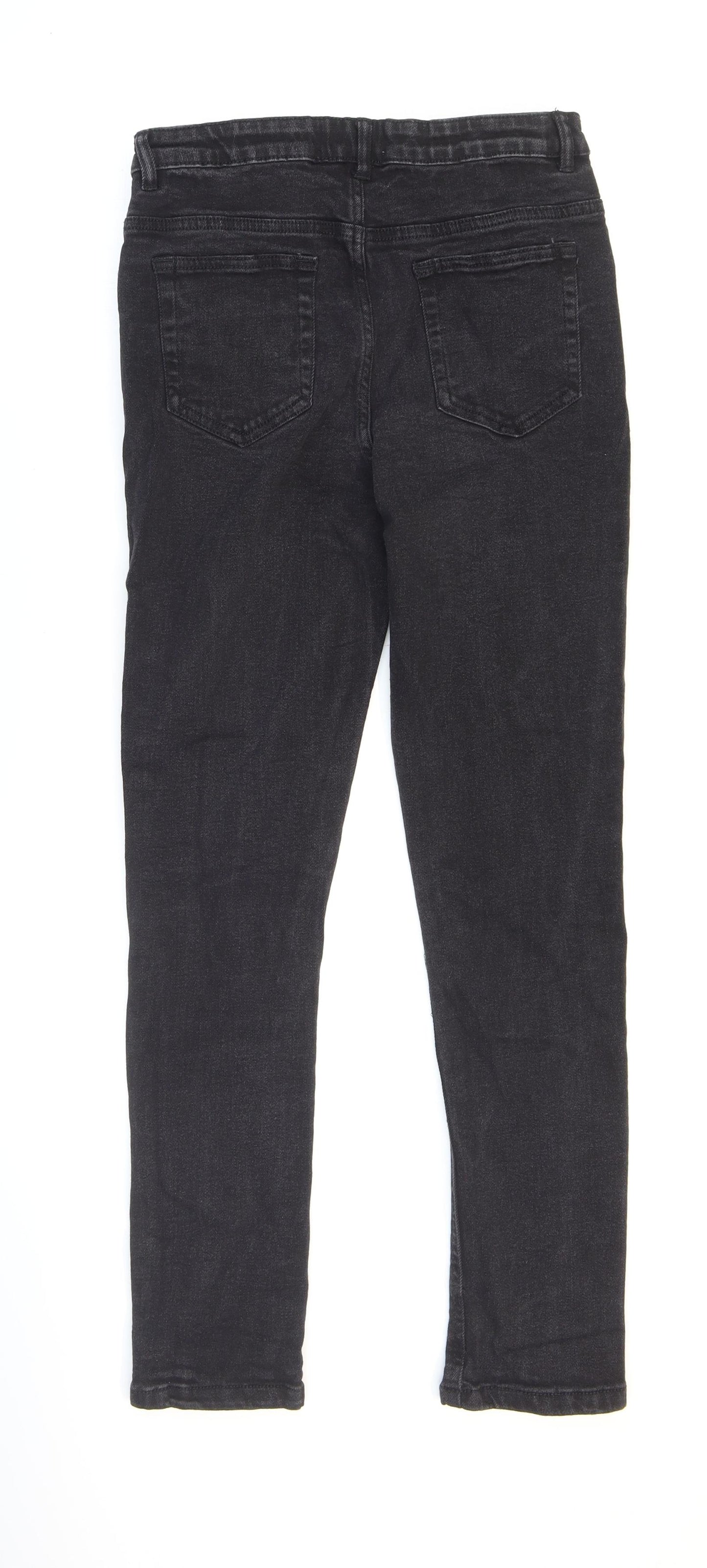 Peacocks Girls Black Cotton Skinny Jeans Size 13-14 Years L27 in Regular Zip