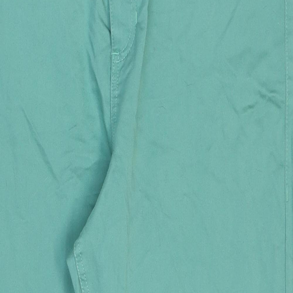 Marks and Spencer Womens Green Cotton Skinny Jeans Size 20 L26 in Slim Zip - Short leg.